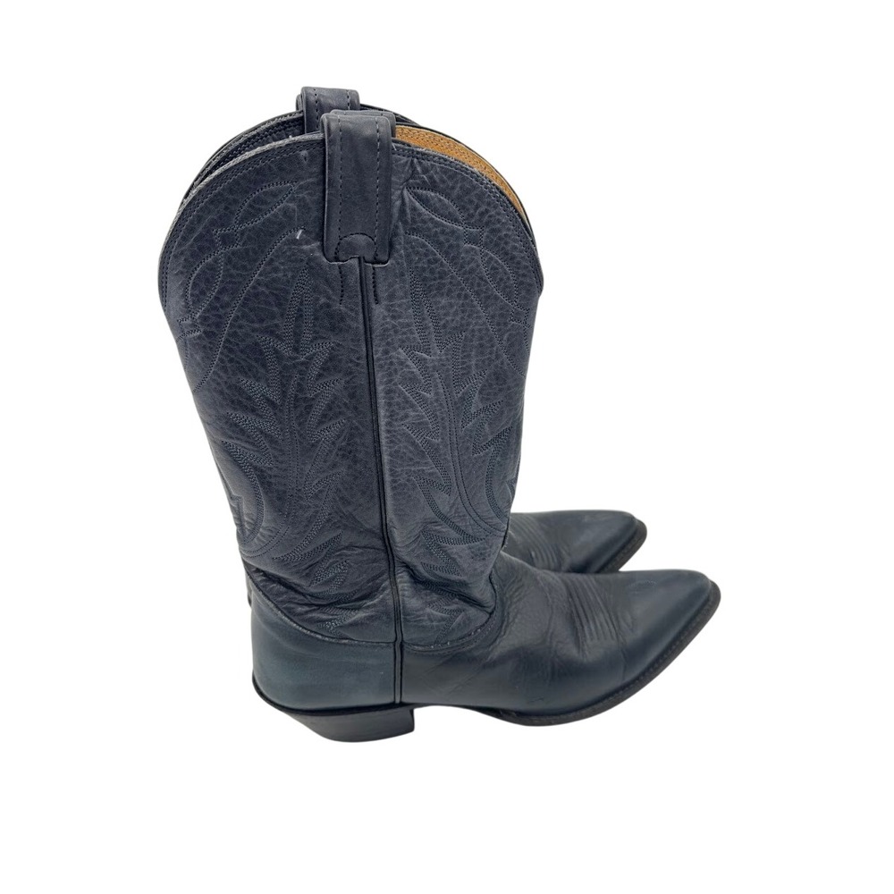 Nocona Boots Womens Navy Blue Leather Western Cowboy Boots Made in USA Size 9 B